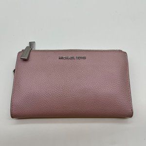 Michael Kors Pink Pebbled Leather Large Bifold Wallet